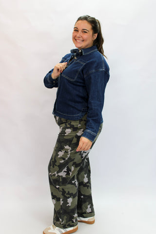 Mica Hi-Low Dark Denim Jacket - Trudy's Trendy Boutique