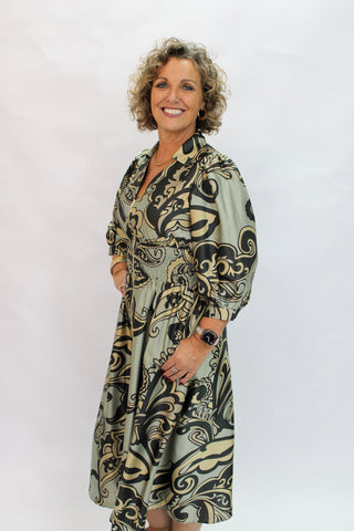 Valetta Printed Zip Dress - Trudy's Trendy Boutique