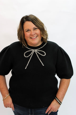 Holly Beaded Bow Sweater