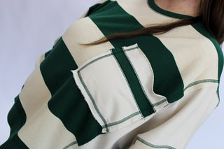 Lennox Distressed Stripe Terry Sweatshirt - Trudy's Trendy Boutique