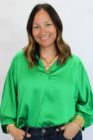 Soho Slouchy Satin Blouse - Trudy's Trendy Boutique