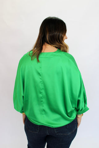 Soho Slouchy Satin Blouse - Trudy's Trendy Boutique