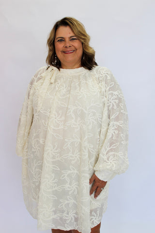 Holiday Glow Bow-Neck Dress - Trudy's Trendy Boutique