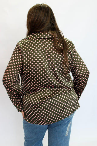 Piper Satin Dot Shirt Reg/Curvy - Trudy's Trendy Boutique