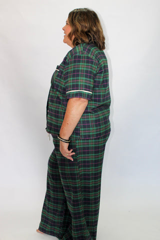 Sutton Piped Plaid Sleep Set/Curvy