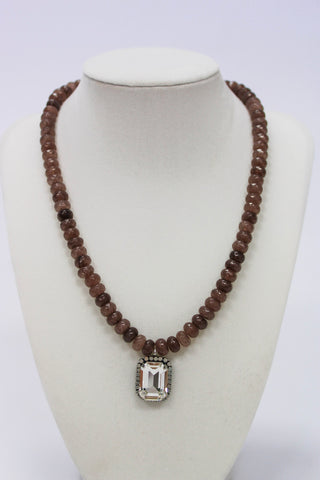 Rachel Marie Ronnie Chocolate Clear Necklace