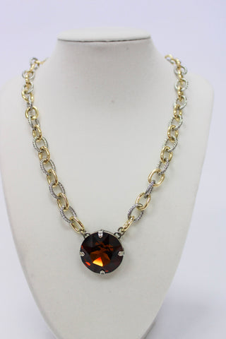 Rachel Marie Rockford Chocolate Crystal Necklace