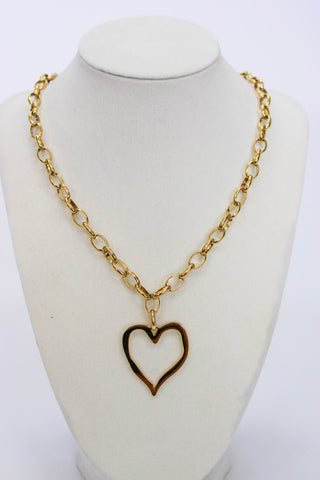 ChanSutt Large Open Heart Necklace - Trudy's Trendy Boutique