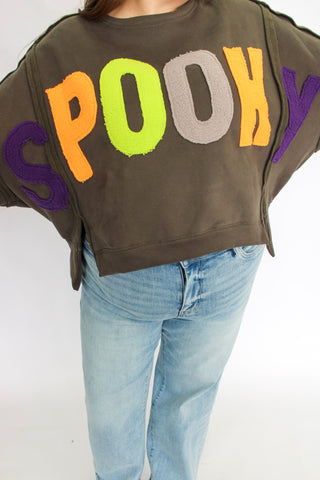 Spooky Chenille Halloween Sweatshirt - Trudy's Trendy Boutique