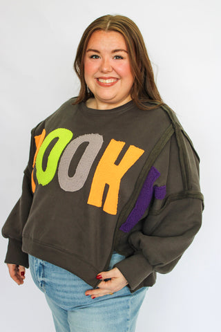 Spooky Chenille Halloween Sweatshirt - Trudy's Trendy Boutique