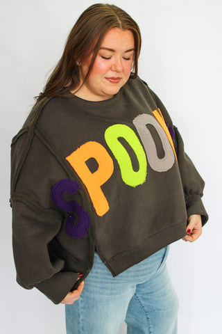 Spooky Chenille Halloween Sweatshirt - Trudy's Trendy Boutique