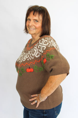 Harvest Embroidery Sweater Reg/Curvy - Trudy's Trendy Boutique