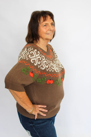 Harvest Embroidery Sweater Reg/Curvy - Trudy's Trendy Boutique