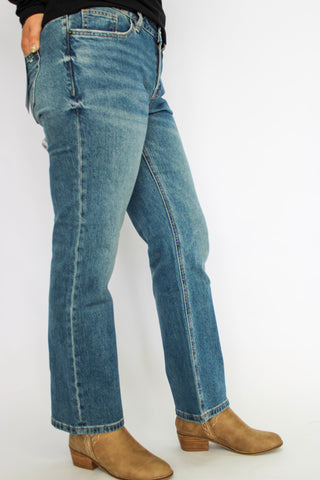 Mica Mid-Rise Straight Leg Ankle Jeans/Navy - Trudy's Trendy Boutique