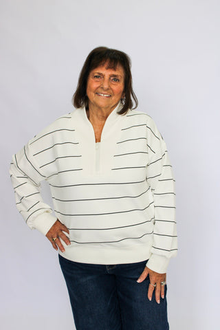 Linear Luxe Scuba V-Neck Reg/Curvy - Trudy's Trendy Boutique