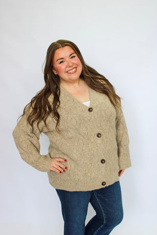 Timber Cable Knit Cardigan - Trudy's Trendy Boutique