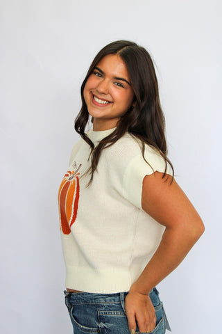 Pumpkin Spice Short Sleeve Sweater - Trudy's Trendy Boutique