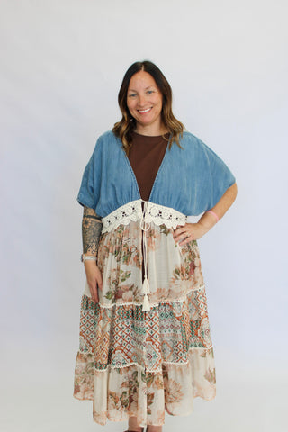 Magnolia Patchwork Kimono - Trudy's Trendy Boutique