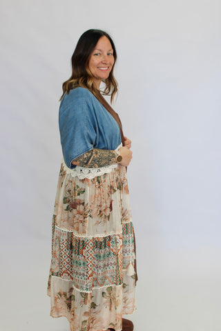 Magnolia Patchwork Kimono - Trudy's Trendy Boutique