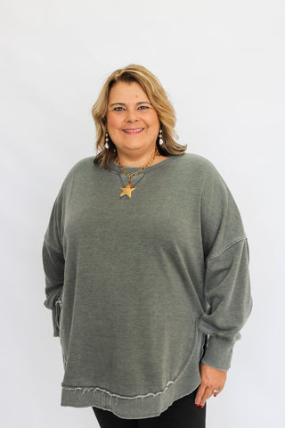 Sundown Slouch Sweatshirt-Black - Trudy's Trendy Boutique