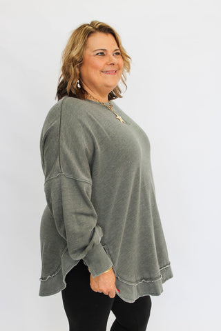 Sundown Slouch Sweatshirt-Black - Trudy's Trendy Boutique