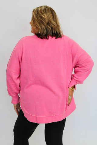 Sundown Slouch Sweatshirt-Pink - Trudy's Trendy Boutique