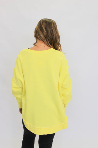 Sundown Slouch Sweatshirt-Yellow - Trudy's Trendy Boutique