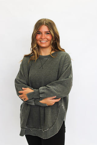 Sundown Slouch Sweatshirt-Black - Trudy's Trendy Boutique