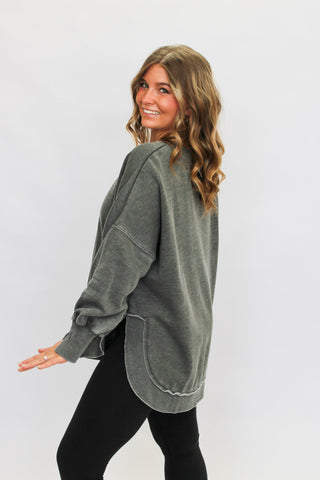 Sundown Slouch Sweatshirt-Black - Trudy's Trendy Boutique