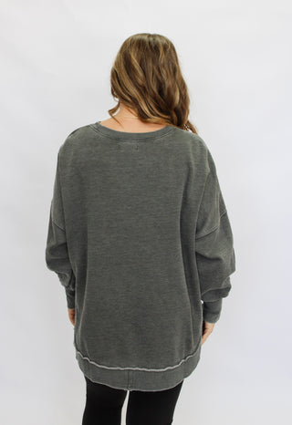 Sundown Slouch Sweatshirt-Black - Trudy's Trendy Boutique