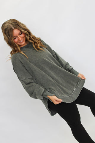 Sundown Slouch Sweatshirt-Black - Trudy's Trendy Boutique