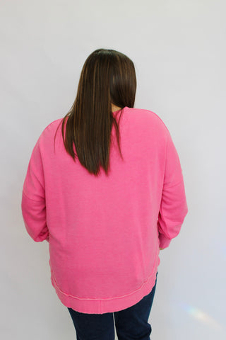Sundown Slouch Sweatshirt-Pink - Trudy's Trendy Boutique