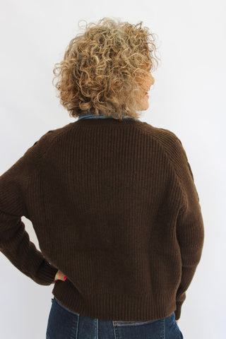 Malibu Washed Denim Collared Sweater - Trudy's Trendy Boutique