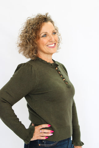 Florence Ruffled Knit Sweater