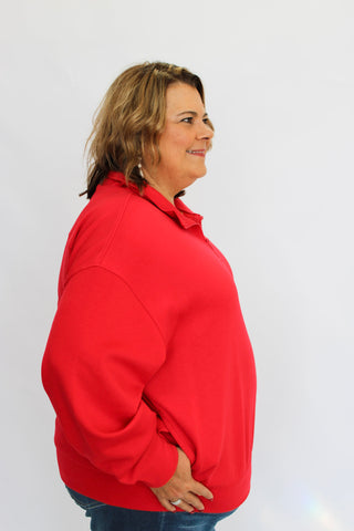 Contour Scuba Half-Zip-Ruby - Trudy's Trendy Boutique