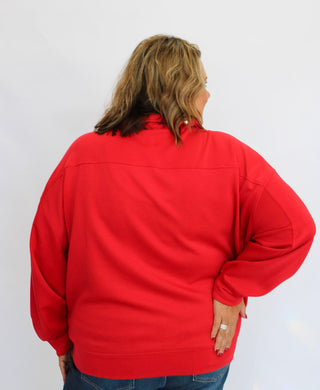 Contour Scuba Half-Zip-Ruby - Trudy's Trendy Boutique