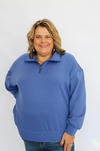 Contour Scuba Half-Zip-Marlin - Trudy's Trendy Boutique