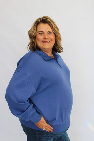 Contour Scuba Half-Zip-Marlin - Trudy's Trendy Boutique