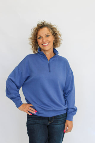 Contour Scuba Half-Zip-Marlin - Trudy's Trendy Boutique