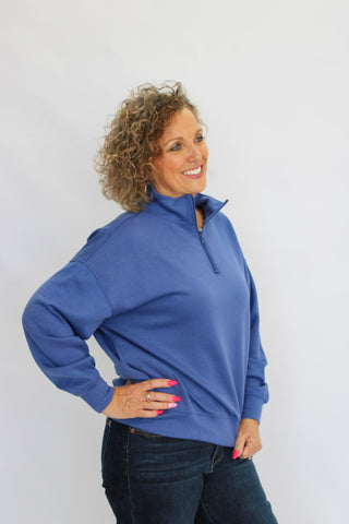 Contour Scuba Half-Zip-Marlin - Trudy's Trendy Boutique