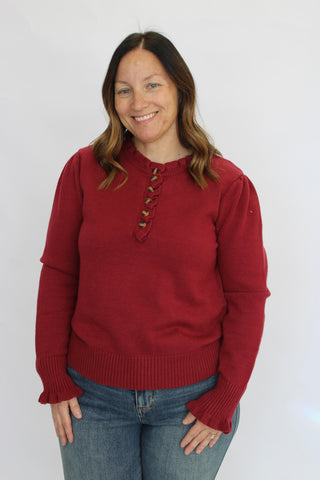 Florence Ruffled Knit Sweater