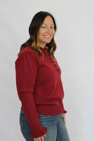 Florence Ruffled Knit Sweater