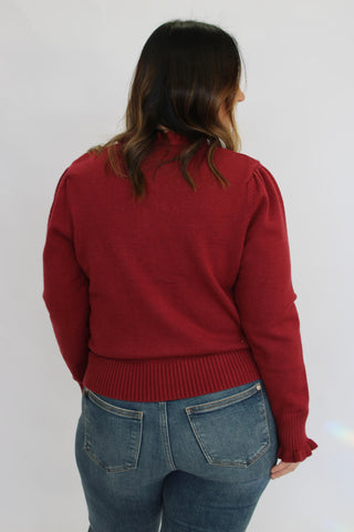 Florence Ruffled Knit Sweater