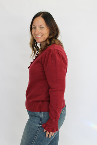 Florence Ruffled Knit Sweater
