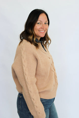 Malibu Washed Denim Collared Sweater - Trudy's Trendy Boutique