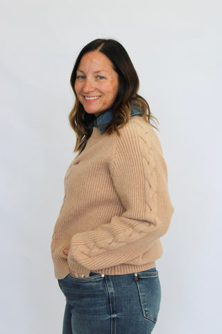 Malibu Washed Denim Collared Sweater - Trudy's Trendy Boutique