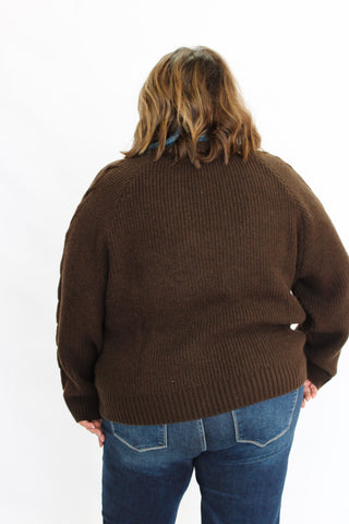 Malibu Washed Denim Collard Sweater/Curvy - Trudy's Trendy Boutique