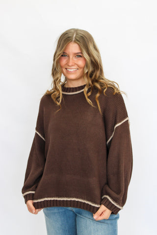 Everyday Piping Knit-Brown