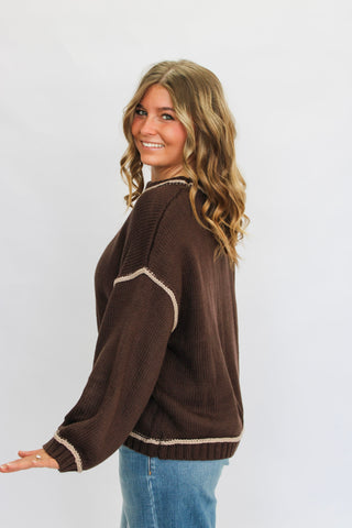 Everyday Piping Knit-Brown