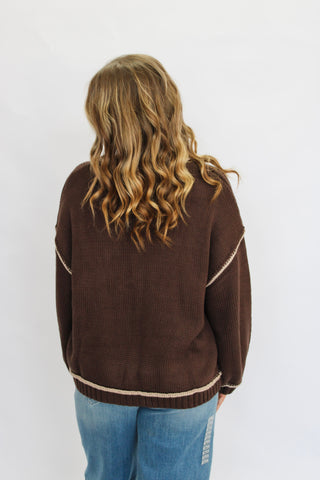Everyday Piping Knit-Brown